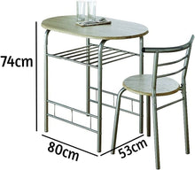 Load image into Gallery viewer, Light Oak Effect Dining Table & Chairs Set for 2