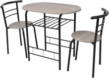 Load image into Gallery viewer, Light Oak Effect Dining Table & Chairs Set for 2