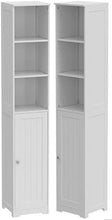 Load image into Gallery viewer, Homme Concept - White Tall Bathroom Cabinet, Narrow Bathroom Storage Cabinets Unit, Free Floor Standing Tallboy Cupboard, Slimline Multi-Purpose Organiser for Bathroom, Living Room, Kitchen, Hallway