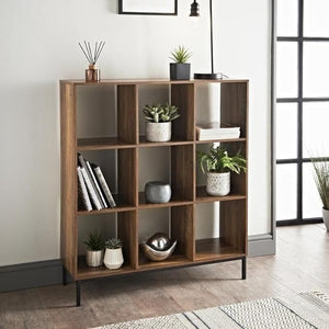 Homme Concept – Storage Unit, Walnut Living Room Bookcases and Shelving Unit, Storage Shelves, Kids Bookcases, Free Standing Wooden Bookcase, Storage Organiser, BookShelf for Home