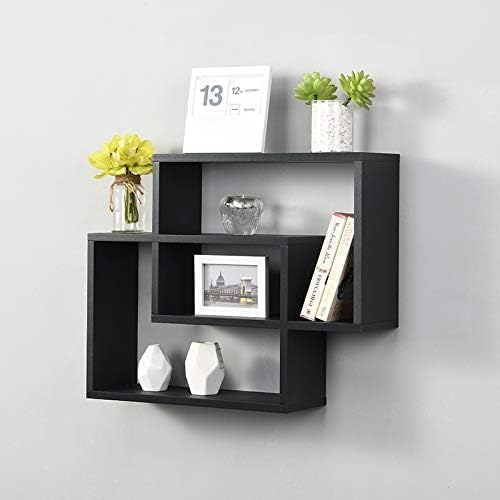 Homme Concept - Multi Compartment Space Saving Floating Display Shelves Storage Shelf Organiser Unit Home Decor Bookshelf for Living Room, Bedroom, Home Office