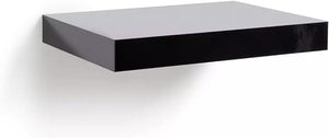 Homme Concept – High Gloss Floating Shelves, Black Wall Shelf with Invisible bracket, Display Shelves for Books, Photos, Ideal Home Decor Accessories for Bedroom, Living Room, Office, Kitchen.