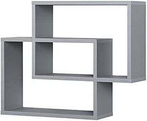 Homme Concept - Multi Compartment Space Saving Floating Display Shelves Storage Shelf Organiser Unit Home Decor Bookshelf for Living Room, Bedroom, Home Office