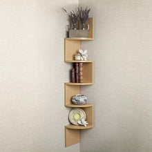 Load image into Gallery viewer, Homme Concept – 5 Tier Corner Shelf, Wall Mount Floating Shelves, Wall Shelves, Zig Zag Display Storage Organiser Shelving Unit, Bookcase Bookshelf for Living Room Bedroom Bathroom Home Office