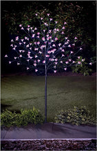 Load image into Gallery viewer, Homme Concept - Solar Powered LED Tree with Metal base and pegs, Artificial Trees Outdoor, Solar Garden Ornaments, Solar lights Outdoor, Garden Decoration Pathway Lights.