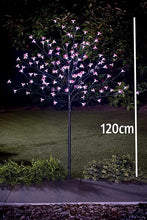 Load image into Gallery viewer, Homme Concept - Solar Powered LED Tree with Metal base and pegs, Artificial Trees Outdoor, Solar Garden Ornaments, Solar lights Outdoor, Garden Decoration Pathway Lights.