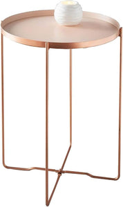 Homme Concept – Tray Top Round Side End Table, Nightstand, Black Metal Small Coffee Tables for Living Room Bedroom Office Small Space Home Décor.