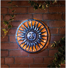 Load image into Gallery viewer, Homme Concept – Sun Solar Powered Outdoor Garden Metal Wall Art, Solar Garden Ornaments, Solar lights Outdoor, Garden Decoration Pathway Lights. [Energy Class A]