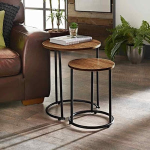 Homme Concept – Set of 2 Nest of Tables for Living Room, Square Sofa Side End Table, Coffee Table, Small Bedside Table, Nesting Table for Hallway, Bedroom, Home Office, Space Saving.