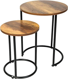 Homme Concept – Set of 2 Nest of Tables for Living Room, Square Sofa Side End Table, Coffee Table, Small Bedside Table, Nesting Table for Hallway, Bedroom, Home Office, Space Saving.