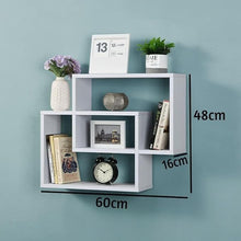 Load image into Gallery viewer, Homme Concept - Multi Compartment Space Saving Floating Display Shelves Storage Shelf Organiser Unit Home Decor Bookshelf for Living Room, Bedroom, Home Office